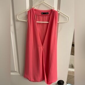 K Jordan Vibrant Pink V-Neck Blouse